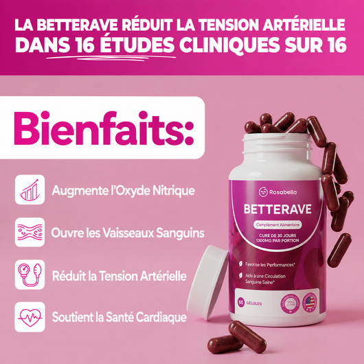 Gélules de betterave Rosabella pour soutenir la circulation et la vitalité*